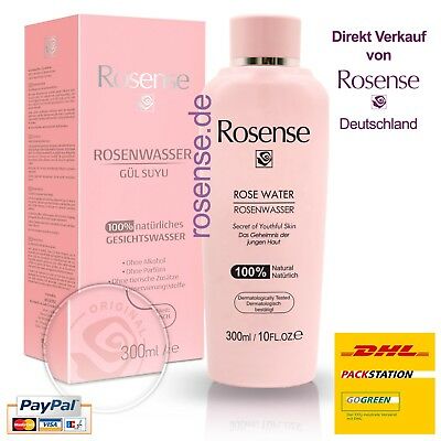 (€5,00/100 Ml) Rosense 100% Naturreines Rosenwasser, Ohne Alkohol In Ovp - 300ml